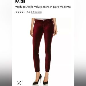 Paige Denim Verdugo Ultra Skinny Velvet High Waisted Jeans 24